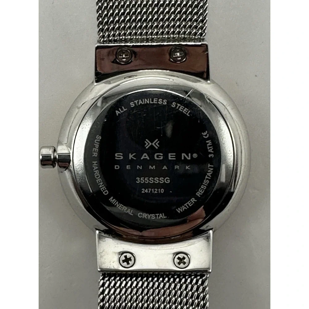 Skagen 355SSSG Ladies MOP Watch New Battery 26MM 8